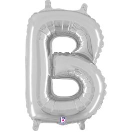 Silver Letter B Foil Balloon 14 Inch - Image 1