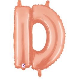 Rose Gold Letter D Foil Balloon 14 Inch - Image 1
