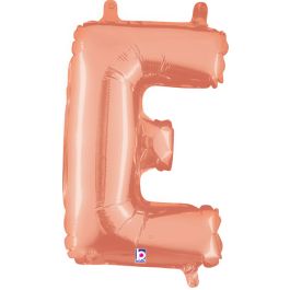 Rose Gold Letter E Foil Balloon 14 Inch - Image 1