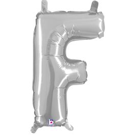 Silver Letter F Foil Balloon 14 Inch - Image 1