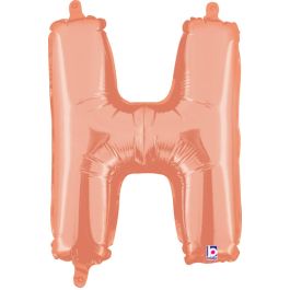 Rose Gold Letter H Foil Balloon 14 Inch - Image 1