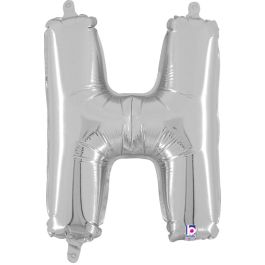 Silver Letter H Foil Balloon 14 Inch - Image 1