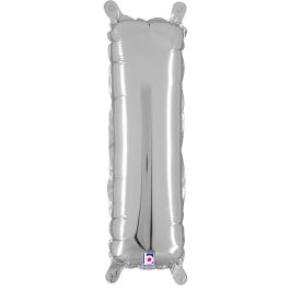 Silver Letter I Foil Balloon 14 Inch - Image 1