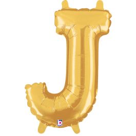 Gold Letter J Foil Balloon 14 Inch - Image 1