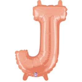 Rose Gold Letter J Foil Balloon 14 Inch - Image 1