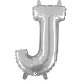 Silver Letter J Foil Balloon 14 Inch - 5-Pack - Image 1