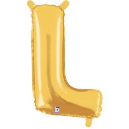 Gold Letter L Balloon 14 Inch - 5-Pack - Image 1