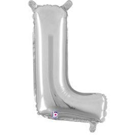 Silver Letter L Foil Balloon 14 Inch - Image 1