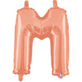 Rose Gold Letter M Balloon 14 Inch - 5-Pack - Image 1