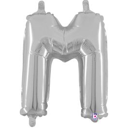 Silver Letter M Foil Balloon 14 Inch - Image 1