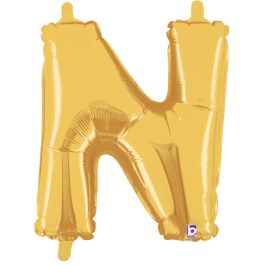 Gold Letter N Foil Balloon 14 Inch - Image 1