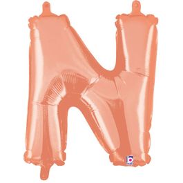 Rose Gold Letter N Balloon 14 Inch - 5-Pack - Image 1
