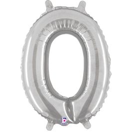 Silver Letter O Foil Balloon 14 Inch - Image 1