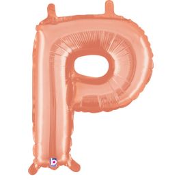 Rose Gold Letter P Foil Balloon 14 Inch - Image 1