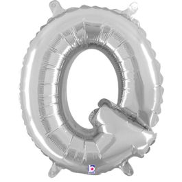 Silver Letter Q Foil Balloon 14 Inch - Image 1