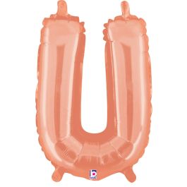 Rose Gold Letter U Foil Balloon 14 Inch - Image 1