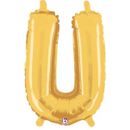 Gold Letter U Foil Balloon 14 Inch - Image 1