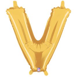 Gold Letter V Foil Balloon 14 Inch - Image 1