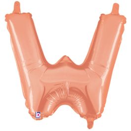 Rose Gold Letter W Foil Balloon 14 Inch - Image 1
