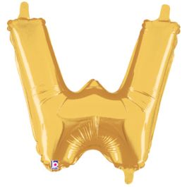 Gold Letter W Foil Balloon 14 Inch - Image 1