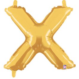 Gold Letter X Balloon 14 Inch - 5-Pack - Image 1