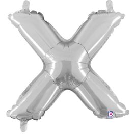 Silver X Foil Balloon 14 Inch - 5-Pack - Image 1
