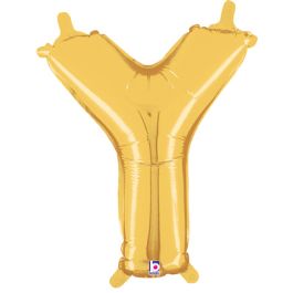 Gold Letter Y Foil Balloon 14 Inch - Image 1