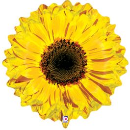 Yellow Sunflower Foil Balloon 24 Inch - Image 1