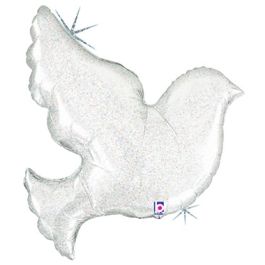 Pearl White Dove Foil Balloon 34 Inch - Image 1
