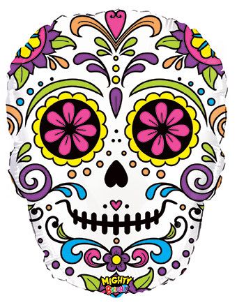 Sugar Skull Balloon 3-Pack - 22" Foil - Image 1