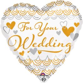 Gold Heart Foil Balloon 18 Inch - Wedding - Image 1