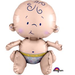 Sitting Baby Foil Balloon 15 Inch - Multi Color Party Decor - Image 1