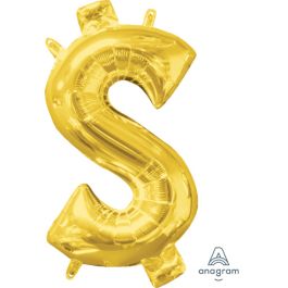 Gold Dollar Sign Foil Balloon - Party Decoration - Image 1