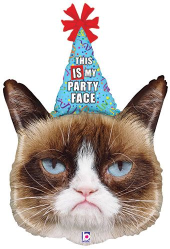 Grumpy Cat Party Face Balloon 36" - Image 1