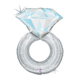 Platinum Diamond Wedding Ring Foil Balloon 31 Inch - Image 1