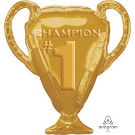 Gold Trophy #1 Champion Foil Balloon 28 Inch - Image 1