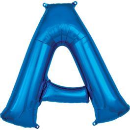 Blue Letter A Foil Balloon - Large Shape Party Decoration - Image 1