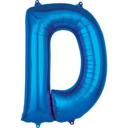 Blue Letter D Foil Balloon 33 Inch - Single Decoration - Image 1
