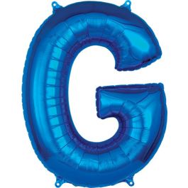 Blue Letter G Foil Balloon - Large Shape Decoration 32 Inch - Image 1