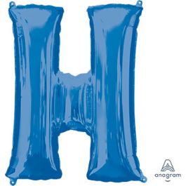 Blue Letter H Foil Balloon - Large Shaped Party Decoration - Image 1