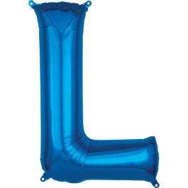 Blue Letter L Foil Balloon 32 Inch - Image 1
