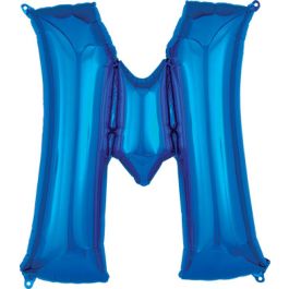 Blue Letter M Foil Balloon 33 Inch - Image 1