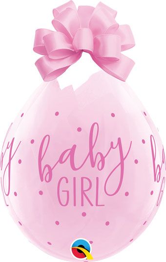 Baby Girl Balloon 18" Foil - Pink Dots - Image 1