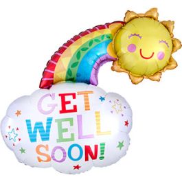 Get Well Soon Rainbow Balloon 30 Inch - Image 1