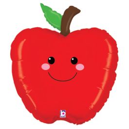 Red Apple Foil Balloon 21 Inch - Large Produce Shape - Image 1