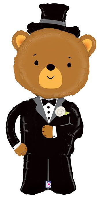 Groom Bear Foil Balloon 49 Inch - Wedding Decoration - Image 1