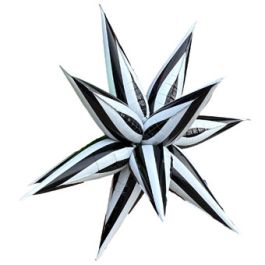 Black & White Starburst Balloon 40 Inch Large Party Decoration - Image 1