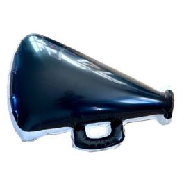 Black Megaphone Balloon 27 Inch Foil - Party Supplies - Image 1