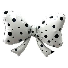 Polka Dot Bow Balloon 40 Inch - Large Patterned Party Decor - Image 1