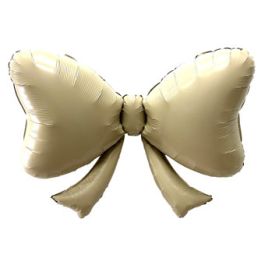 Cream Large Shape Bow Foil Balloon 40 Inch - Image 1